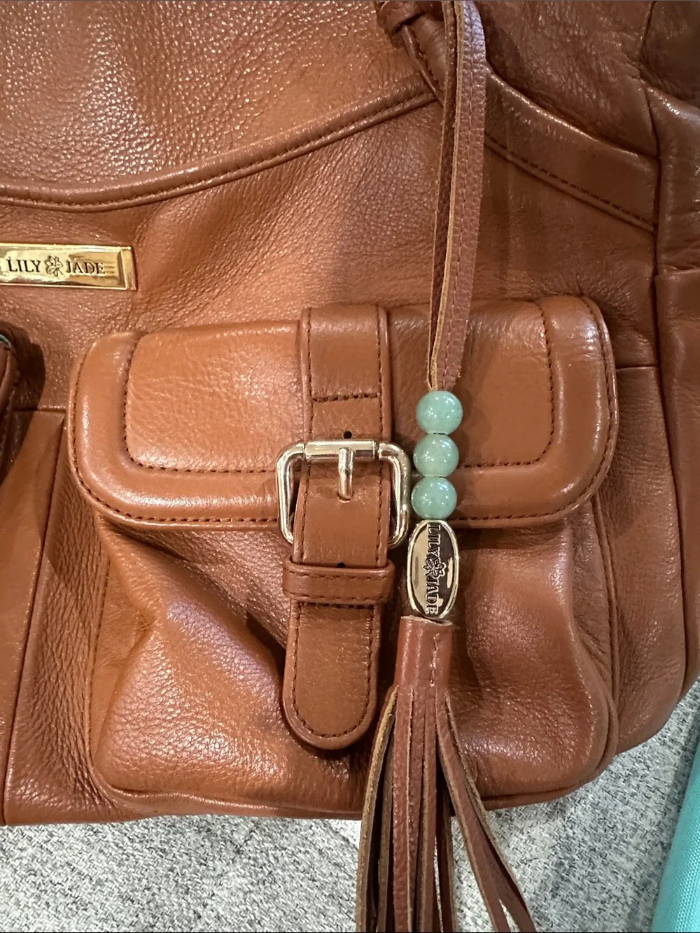 Lily Jade Elizabeth Camel Leather Baby Bag